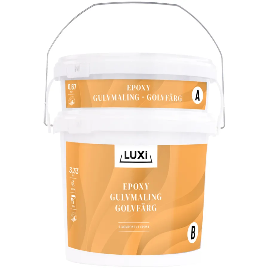 LUXI® Gulvmaling|Gulvmaling 2K epoxy 4 kg - Lysgrå