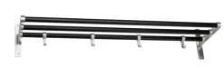Habo Knager & Knagerækker|Hylder|Elegant hattehylde 60 x 18,5 x 27 cm alu/sort