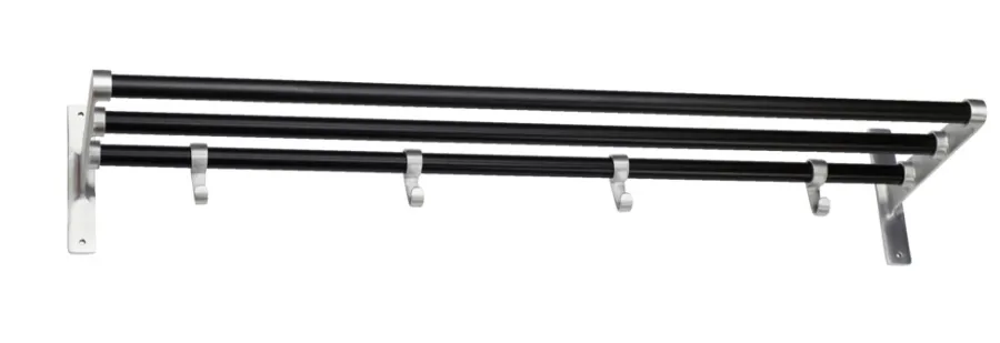 Habo Knager & Knagerækker|Hylder|Elegant hattehylde 60 x 18,5 x 27 cm alu/sort