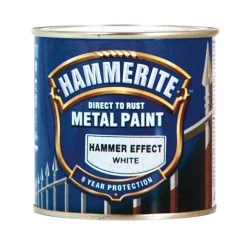 Hammerite Metalmaling Udendørs|Træ- & Metalmaling|metalmaling hammereffekt 250 ml Hvid
