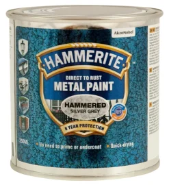 Hammerite Metalmaling Udendørs|Træ- & Metalmaling|metalmaling hammereffekt 250 ml Sølv