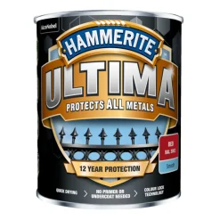 Hammerite Metalmaling Udendørs|Træ- & Metalmaling|Ultima metalmaling 750 ml Rød