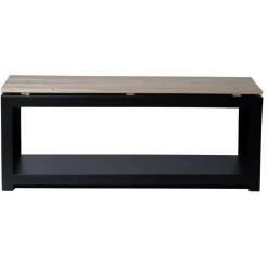 Bålfad & Tilbehør|Havebænke|Havebænk med brændedepot 118 x 29,5 x 48 cm Sort/natur