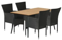 Sunlife® Sæsonafslutning|Haveborde|Havebord Beijing sort/teak 148 x 85 cm - Teak/sort