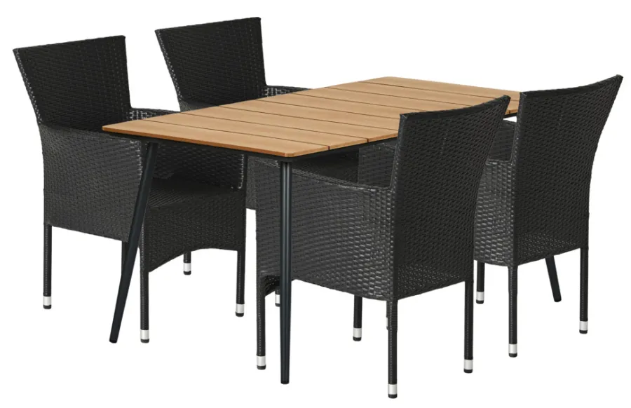 Sunlife® Sæsonafslutning|Haveborde|Havebord Beijing sort/teak 148 x 85 cm - Teak/sort