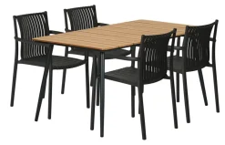 Sunlife® Sæsonafslutning|Haveborde|Havebord Beijing sort/teak 148 x 85 cm - Teak/sort