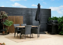 Sunlife® Sæsonafslutning|Haveborde|Havebord Beijing sort/teak 148 x 85 cm - Teak/sort