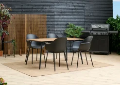 Sunlife® Sæsonafslutning|Haveborde|Havebord Beijing sort/teak 148 x 85 cm - Teak/sort