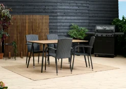 Sunlife® Sæsonafslutning|Haveborde|Havebord Beijing sort/teak 148 x 85 cm - Teak/sort