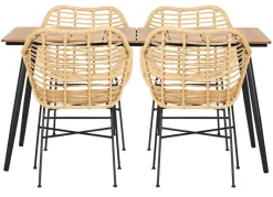 Sunlife® Sæsonafslutning|Haveborde|Havebord Beijing sort/teak 148 x 85 cm - Teak/sort