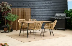 Sunlife® Sæsonafslutning|Haveborde|Havebord Beijing sort/teak 148 x 85 cm - Teak/sort