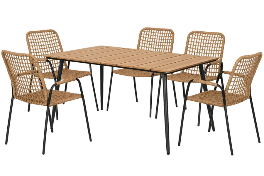 Sunlife® Sæsonafslutning|Haveborde|Havebord Beijing sort/teak 148 x 85 cm - Teak/sort