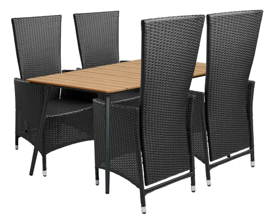 Sunlife® Sæsonafslutning|Haveborde|Havebord Beijing sort/teak 148 x 85 cm - Teak/sort