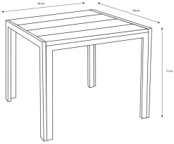 Sunlife® Sæsonafslutning|Haveborde|Havebord Havanna 90x90 cm i aluminium og nonwood -