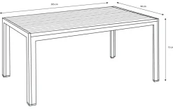 Sunlife® Sæsonafslutning|Haveborde|Havebord Havanna 205 x 90 cm i aluminium og nonwood -