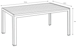 Sunlife® Sæsonafslutning|Haveborde|Havebord Havanna 150 x 90 cm i aluminium og nonwood -