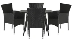 Sunlife® Sæsonafslutning|Haveborde|Havebord Madrid Ø110 cm - Sort