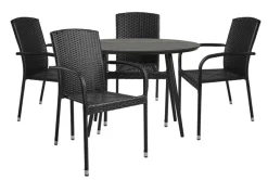 Sunlife® Sæsonafslutning|Haveborde|Havebord Madrid Ø110 cm - Sort