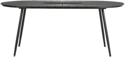 Haveborde|Havebord ovalt sort/brun 195 x 102 cm Sortbrun (bordplade)/sort (stel)