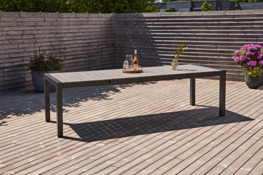 Outfit Haveborde|Havebord 205/275 x 100 cm alu/nonwood - Sort/grey oak