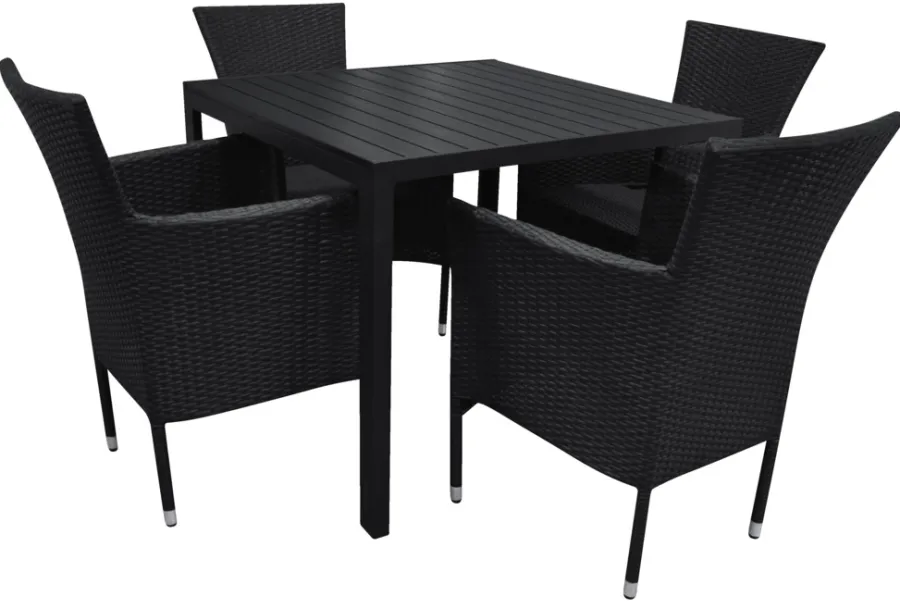 Sunlife® Sæsonafslutning|Havestole|Havestol Bangkok i metal og sort polyrattan -