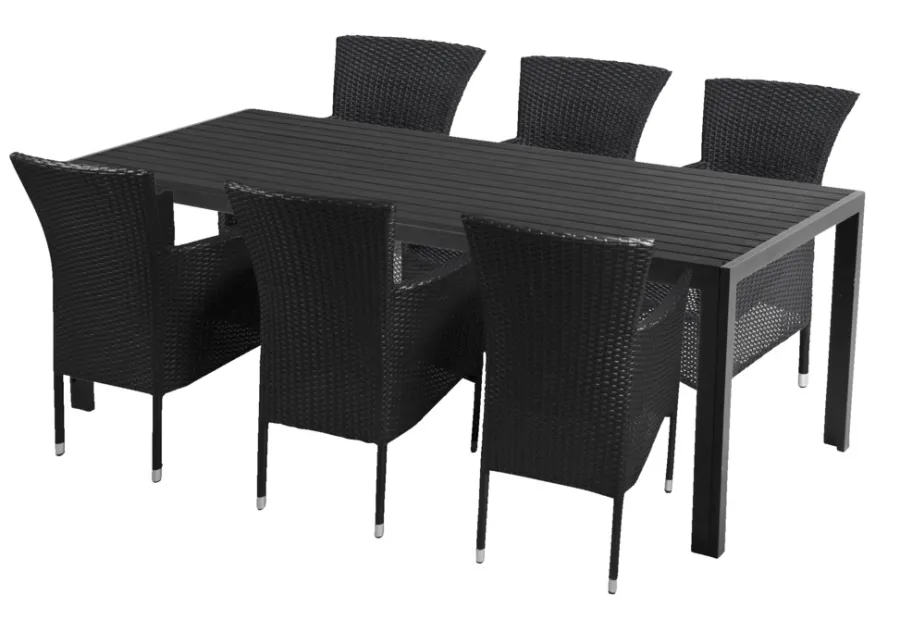 Sunlife® Sæsonafslutning|Havestole|Havestol Bangkok i metal og sort polyrattan -