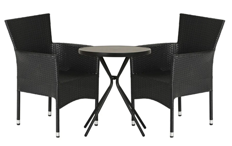 Sunlife® Sæsonafslutning|Havestole|Havestol Bangkok i metal og sort polyrattan -