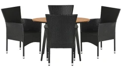 Sunlife® Sæsonafslutning|Havestole|Havestol Bangkok i metal og sort polyrattan -