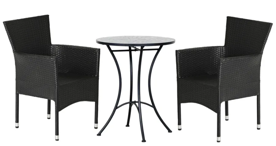 Sunlife® Sæsonafslutning|Havestole|Havestol Bangkok i metal og sort polyrattan -