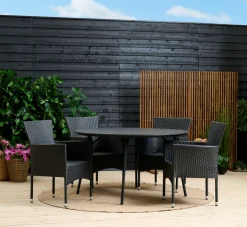 Sunlife® Sæsonafslutning|Havestole|Havestol Bangkok i metal og sort polyrattan -