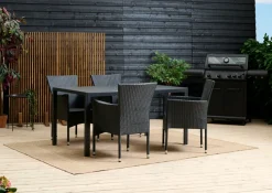 Sunlife® Sæsonafslutning|Havestole|Havestol Bangkok i metal og sort polyrattan -