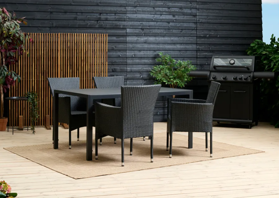 Sunlife® Sæsonafslutning|Havestole|Havestol Bangkok i metal og sort polyrattan -