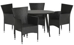 Sunlife® Sæsonafslutning|Havestole|Havestol Bangkok i metal og sort polyrattan -