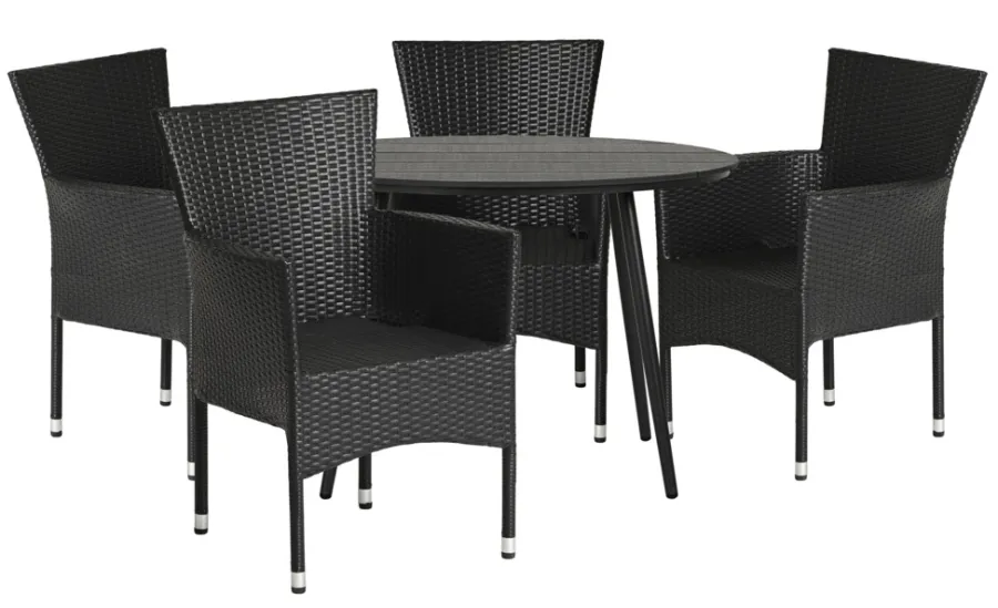 Sunlife® Sæsonafslutning|Havestole|Havestol Bangkok i metal og sort polyrattan -
