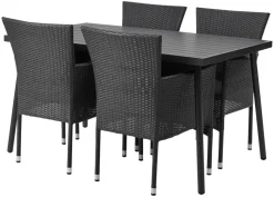 Sunlife® Sæsonafslutning|Havestole|Havestol Bangkok i metal og sort polyrattan -