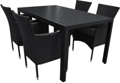Sunlife® Sæsonafslutning|Havestole|Havestol Bangkok i metal og sort polyrattan -