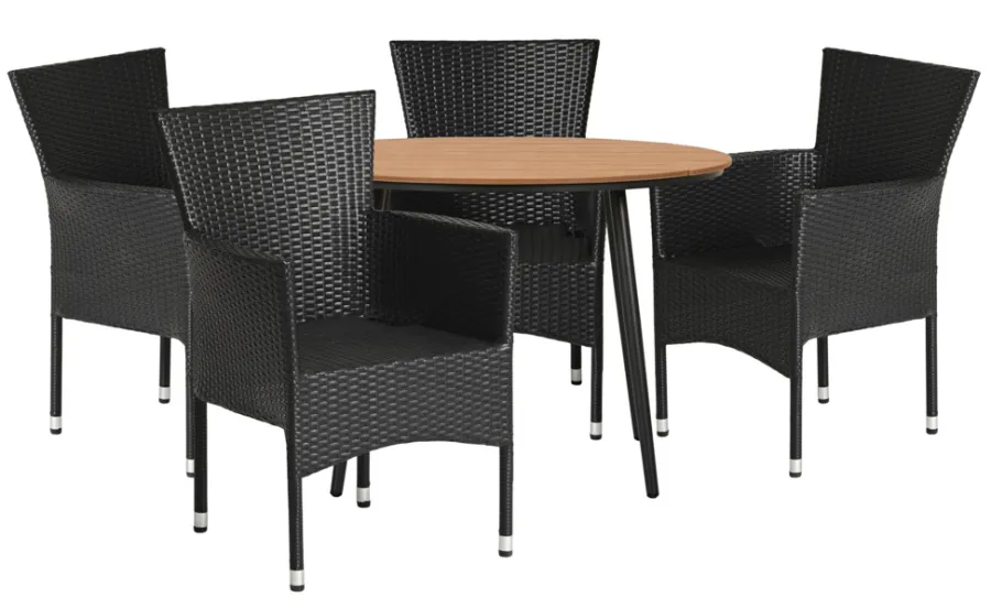 Sunlife® Sæsonafslutning|Havestole|Havestol Bangkok i metal og sort polyrattan -