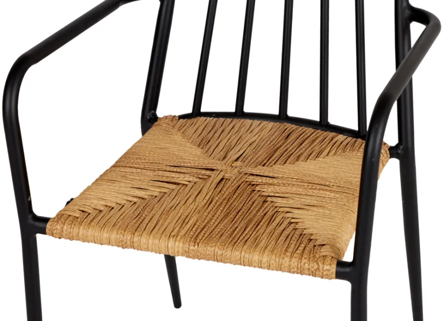 Envy Havestole|Havestol stabelbar alu/rattan sort - Sort/nature