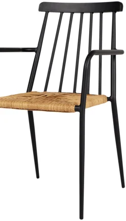 Envy Havestole|Havestol stabelbar alu/rattan sort - Sort/nature