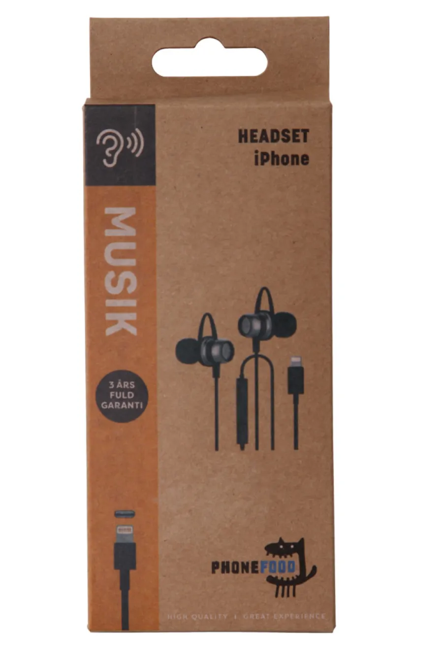 PhoneFood Lyd & Tilbehør Til Mobiltelefoner|Headset med lightning stik