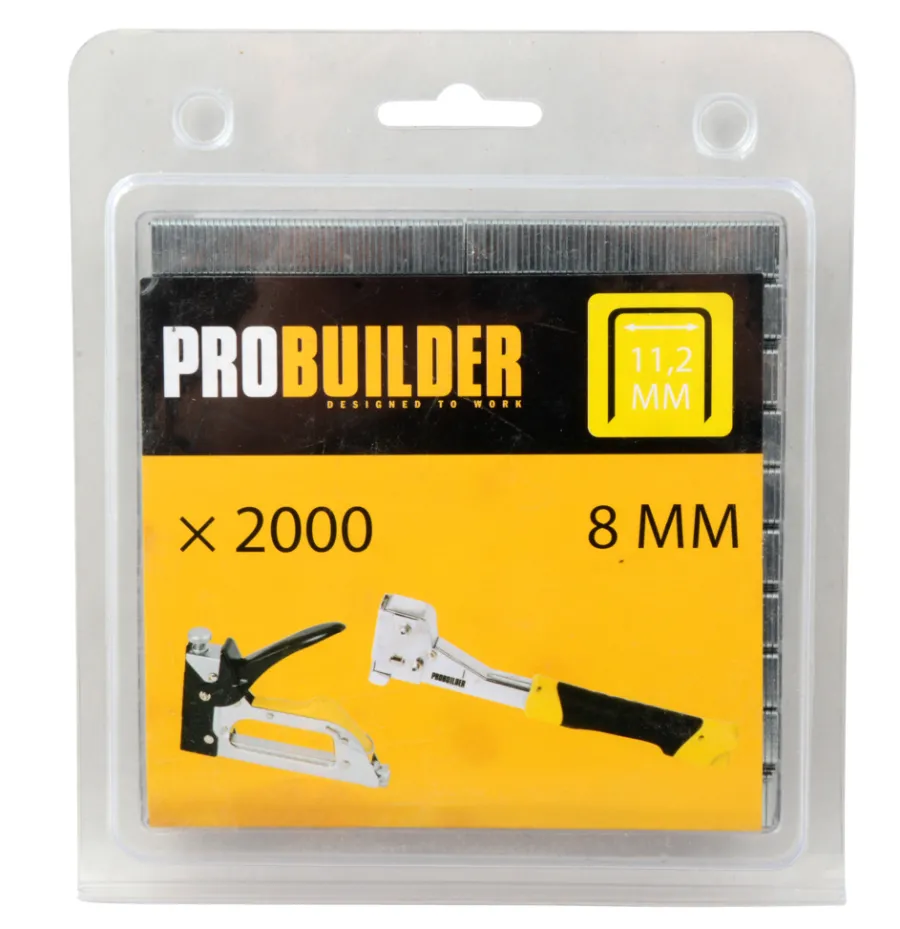 Probuilder Hæftepistoler|Hæfteklammer 8 mm nr. 53F 2000 stk. -