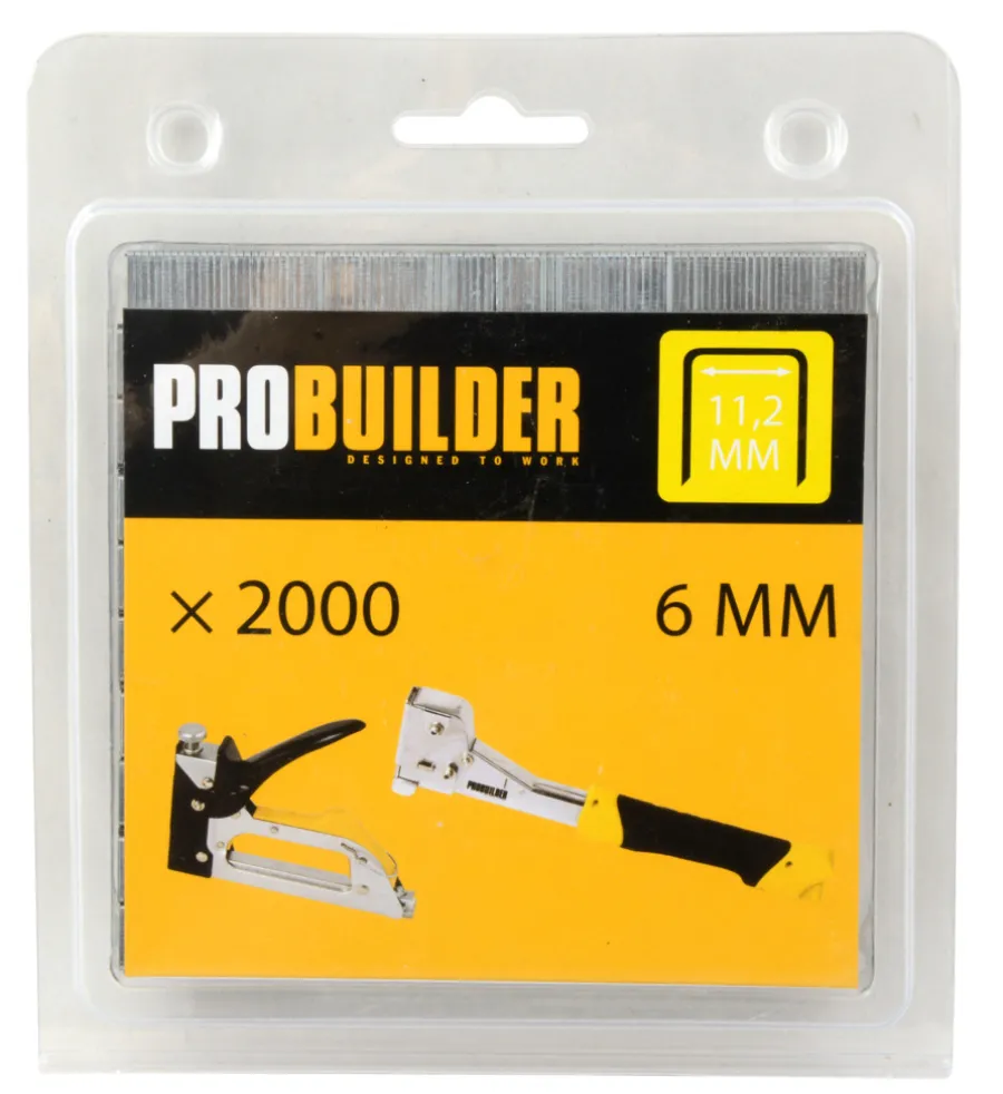 Probuilder Hæftepistoler|Hæfteklammer 6 mm nr. 53F 2000 stk. -