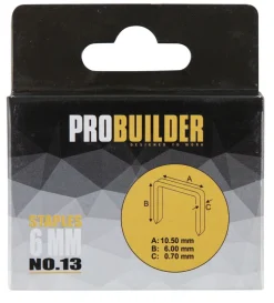 Probuilder Hæftepistoler|Hæfteklammer 6 mm nr. 13 1000 stk. -