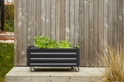 Garden® Planteborde & Højbede|Højbed på hjul sort 80 x 45 x 40 cm -