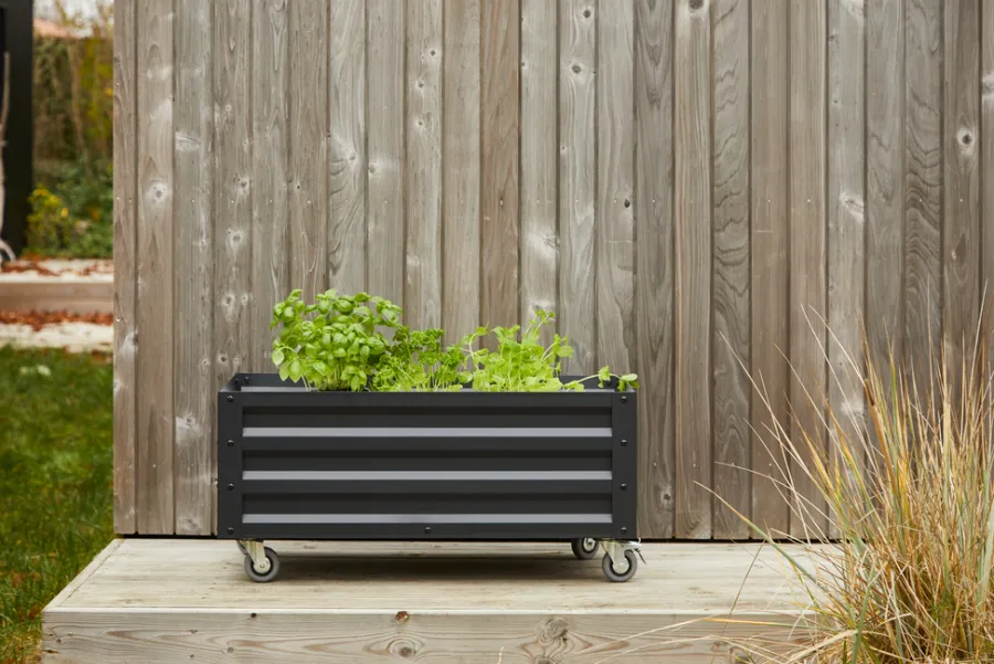Garden® Planteborde & Højbede|Højbed på hjul sort 80 x 45 x 40 cm -