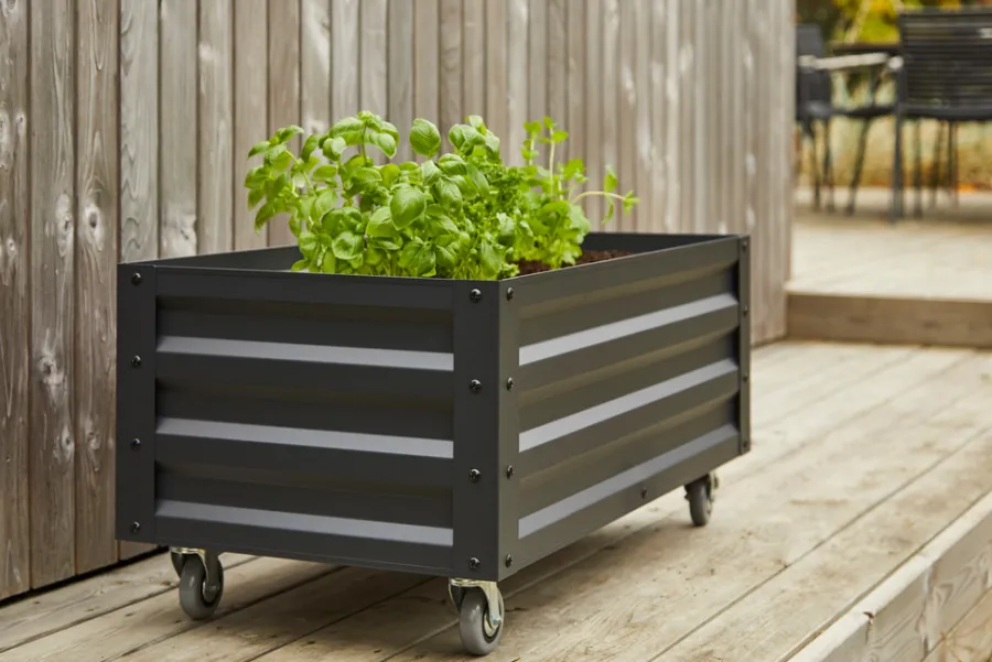 Garden® Planteborde & Højbede|Højbed på hjul sort 80 x 45 x 40 cm -