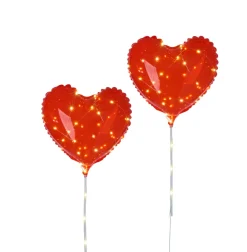 Pynt & Festudstyr|Hjerteballon 40 Micro-LED 2-pk.