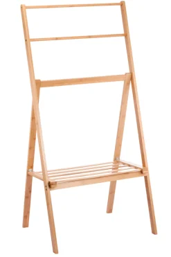 REN Håndklædeholdere|Håndklædestativ i bambus med hylde -