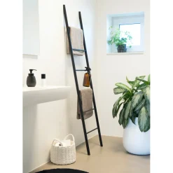 Håndklædeholdere|Håndklædestige bambus 180 x 45 cm Sort