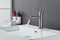 Håndvaskarmatur|Håndvaskarmatur Slim vinkel gunmetal